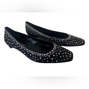 Valentino garavani Black satin Studded Women's Shoes size 40.5 IT